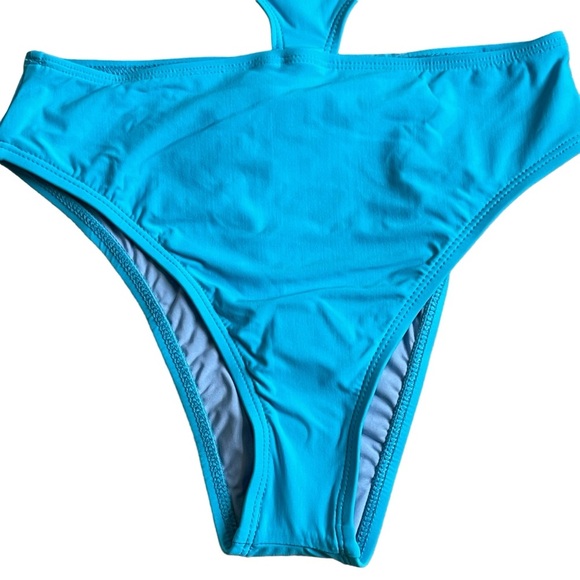 Salero by PacSun Swim Blue High Neck Cutout One Piece Swimsuit Size XS Beach - Picture 7 of 12